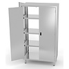 INOXI Stainless steel double-sided cupboard with hinged doors, dimensions 900x500x(h)2000 mm