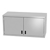INOXI Wall mounted storage cupboard with hinged doors - double doors | 1200x400 mm INOXI Wall mounted storage cupboard with hinged doors - double doors | 1200x400 mm