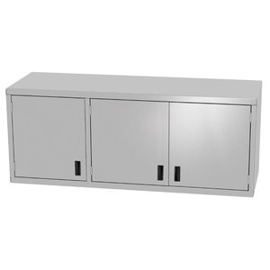 INOXI Wall mounted storage cupboard with hinged doors - triple doors | 1500x300 mm INOXI Wall mounted storage cupboard with hinged doors - triple doors | 1500x300 mm