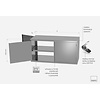 INOXI Double-sided storage cupboard with hinged doors | 700x400 mm