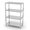 INOXI Storage rack with 4 solid shelves | 1200x500 mm