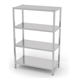 INOXI Regał magazynowy, 4 półki pełne | 1400x700 mm INOXI Regał magazynowy, 4 półki pełne | 1400x700 mm