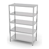 INOXI Storage rack with 5 solid shelves | 900x500 mm