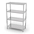 INOXI Storage rack with 4 perforated shelves | 1100x500 mm