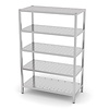 INOXI Storage rack with 5 perforated shelves | 1300x700 mm INOXI Storage rack with 5 perforated shelves | 1300x700 mm
