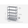 INOXI Storage rack with 5 grating shelves | 600x500 mm INOXI Storage rack with 5 grating shelves | 600x500 mm