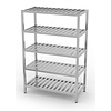 INOXI Storage rack with 5 grating shelves | 800x400 mm INOXI Storage rack with 5 grating shelves | 800x400 mm