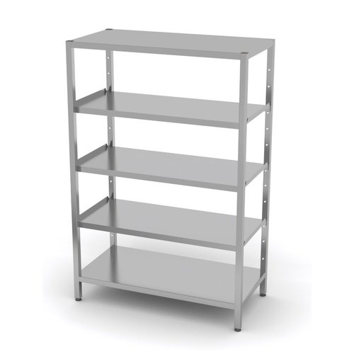 INOXI Storage rack with adjustable shelves, 5 solid shelves | 1000x400 mm INOXI Storage rack with adjustable shelves, 5 solid shelves | 1000x400 mm