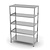 INOXI Storage rack with adjustable shelves, 5 solid shelves | 1000x600 mm