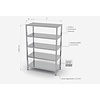 INOXI Storage rack with adjustable shelves, 5 solid shelves | 1000x600 mm