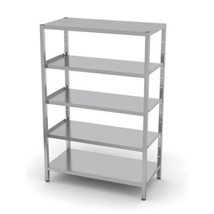 INOXI Storage rack with adjustable shelves, 5 solid shelves | 1100x500 mm INOXI Storage rack with adjustable shelves, 5 solid shelves | 1100x500 mm