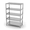 INOXI Regał magazynowy z półkami przestawnymi, 5 półek pełnych | 1300x400 mm