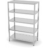 INOXI Storage rack with adjustable shelves, 5 perforated shelves | 700x600 mm