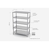 INOXI Storage rack with adjustable shelves, 5 perforated shelves | 900x600 mm