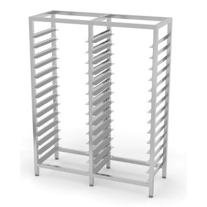 INOXI Regał podwójny na tace piekarnicze 2x14 600x400 mm | 905x610 mm INOXI Regał podwójny na tace piekarnicze 2x14 600x400 mm | 905x610 mm