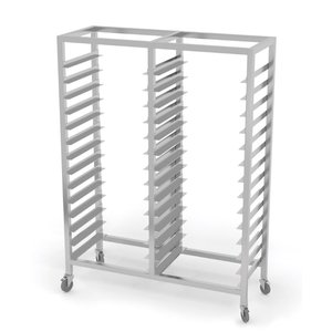 INOXI Stainless steel double racking trolley for gn containers and baking trays , dimensions 10x 400x600 mm INOXI Stainless steel double racking trolley for gn containers and baking trays , dimensions 10x 400x600 mm