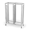 INOXI Stainless steel double racking trolley for gn containers and baking trays , dimensions 14x 400x600 mm