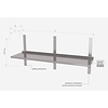 INOXI Single adjustable hanging shelf - with three brackets | 1900x300 mm INOXI Single adjustable hanging shelf - with three brackets | 1900x300 mm