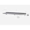 INOXI Single hanging shelf with brackets - with three brackets | 2000x300 mm