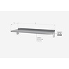 INOXI Hanging shelf for equipment, reinforced - with two brackets | 600x300 mm