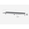 INOXI Hanging shelf for equipment, reinforced - with three brackets | 2000x300 mm
