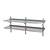 INOXI Hanging shelf with two adjustable shelves - with three brackets | 1600x300 mm
