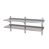 INOXI Hanging shelf with two adjustable shelves - with three brackets | 1600x400 mm INOXI Hanging shelf with two adjustable shelves - with three brackets | 1600x400 mm