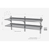 INOXI Hanging shelf with two adjustable shelves - with three brackets | 1700x300 mm