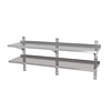 INOXI Hanging shelf with two adjustable shelves - with three brackets | 1800x300 mm