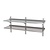 INOXI Hanging shelf with two adjustable shelves - with three brackets | 1800x300 mm