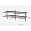 INOXI Hanging shelf with two adjustable shelves - with three brackets | 2000x300 mm INOXI Hanging shelf with two adjustable shelves - with three brackets | 2000x300 mm