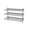 INOXI Hanging shelf with three adjustable shelves - with two brackets | 1200x400 mm INOXI Hanging shelf with three adjustable shelves - with two brackets | 1200x400 mm