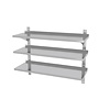 INOXI Hanging shelf with three adjustable shelves - with two brackets | 1500x400 mm