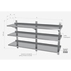 INOXI Hanging shelf with three adjustable shelves - with three brackets | 1900x300 mm
