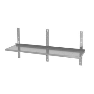 INOXI Półka wisząca przestawna pojedyncza, perforowana z trzema konsolami | 1900x400 mm INOXI Półka wisząca przestawna pojedyncza, perforowana z trzema konsolami | 1900x400 mm