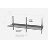 INOXI Single adjustable hanging perforated shelf - with three brackets | 2000x300 mm