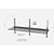 INOXI Single adjustable hanging perforated shelf - with three brackets | 2000x300 mm