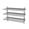 INOXI Hanging shelf with three adjustable perforated shelves - with two brackets | 1300x300 mm