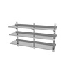 INOXI Hanging shelf with three adjustable perforated shelves - with three brackets | 1900x400 mm