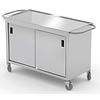 INOXI Stainless Steel Service Trolley with Cabinet, Sliding Door 850 x 600 x 1100 mm