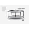INOXI Stół przyścienny narożny ze stali nierdzewnej z półką o wymiarach 900x900x(h)850 mm INOXI Stół przyścienny narożny ze stali nierdzewnej z półką o wymiarach 900x900x(h)850 mm