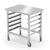 INOXI Regał jezdny z blatem roboczym na pojemniki 10x GN 1/1 |  790x580 mm INOXI Regał jezdny z blatem roboczym na pojemniki 10x GN 1/1 |  790x580 mm
