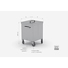 INOXI 89 L Stainless Steel Mobile Waste Bin, Lift Lid INOXI 89 L Stainless Steel Mobile Waste Bin, Lift Lid