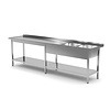INOXI Reinforced table with two sinks and undershelf - sinks on right side | 2700x600 mm