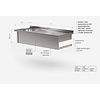 INOXI Wall mounted table with sink - sink on left side | 900x700 mm INOXI Wall mounted table with sink - sink on left side | 900x700 mm