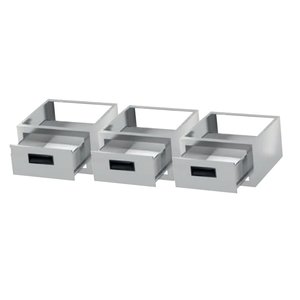 INOXI Set of three stainless steel drawers, dimensions 400x600x(h)260 mm