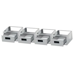 INOXI Set of four stainless steel drawers, dimensions 400x700x(h)260 mm