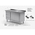 INOXI Work table with splashback, cabinet with three drawers and sliding doors - drawers on left side | 1900x600 mm