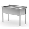 INOXI Table with single wash trough - sink depth h = 300 mm | 700x600 mm