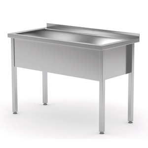 INOXI Table with single wash trough - sink depth h = 300 mm | 800x600 mm INOXI Table with single wash trough - sink depth h = 300 mm | 800x600 mm